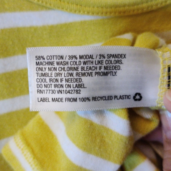 A New Day Yellow White Tank Size S - Picture 3 of 3